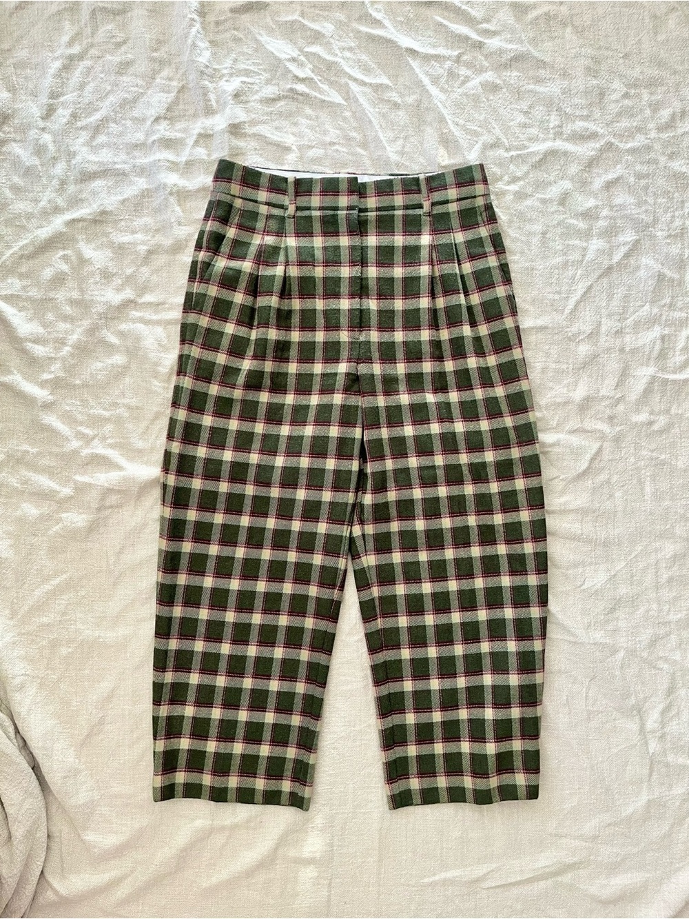 Aritzia Wilfred Plaid Wool Trouser Pants